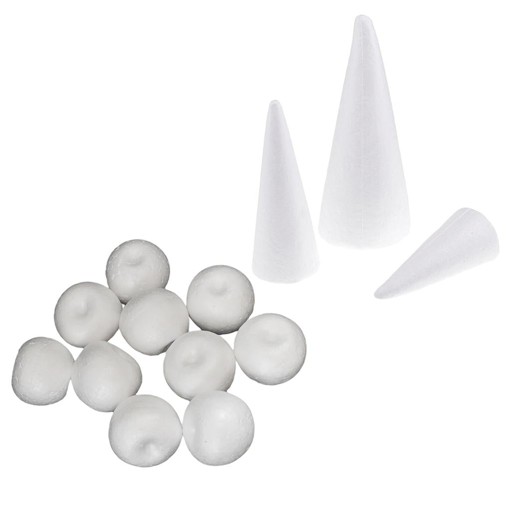13Pcs Cone Apple Shape Styrofoam Foam for Handmade DIY Xmas Modelling Crafts