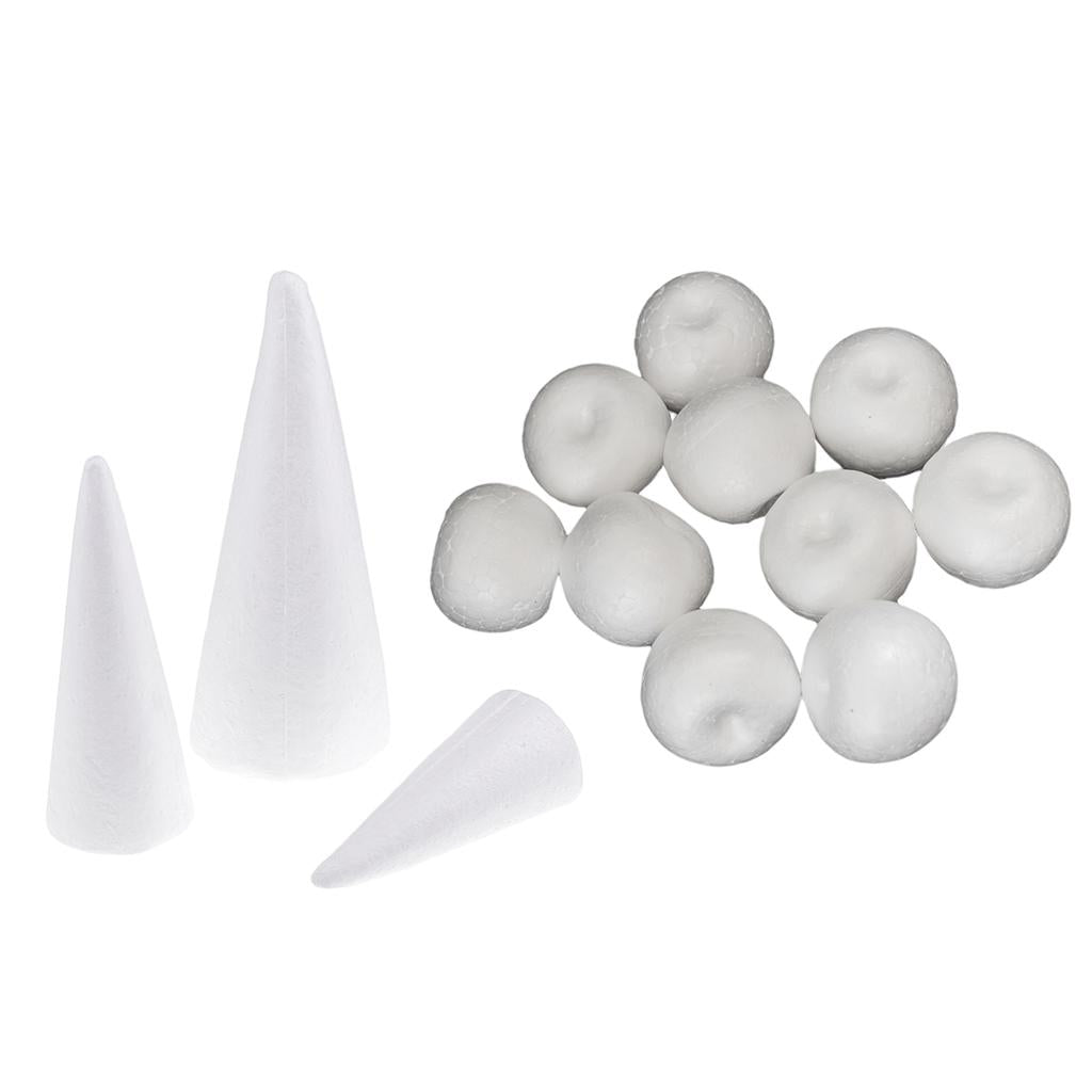 13Pcs Cone Apple Shape Styrofoam Foam for Handmade DIY Xmas Modelling Crafts