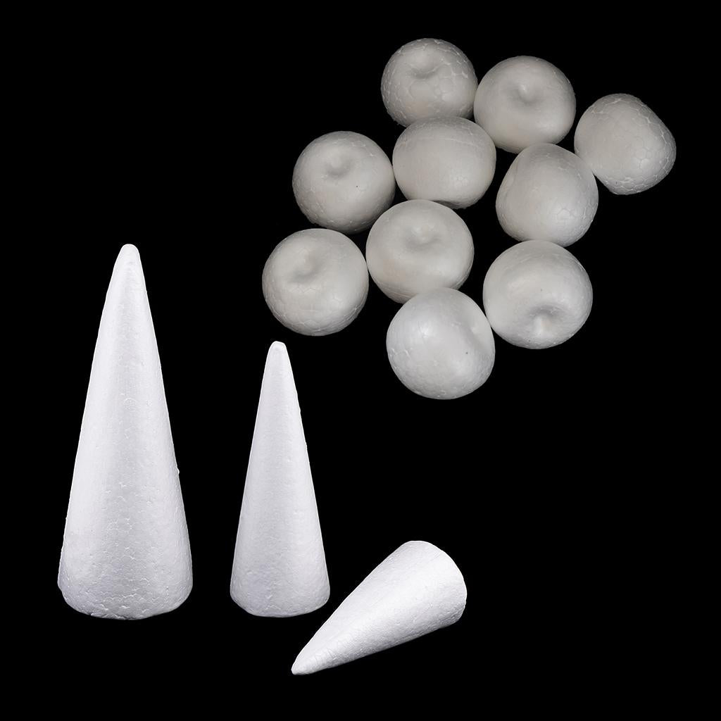 13Pcs Cone Apple Shape Styrofoam Foam for Handmade DIY Xmas Modelling Crafts