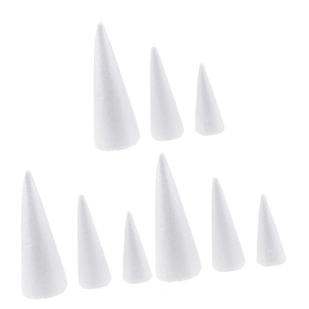 9 Pcs Cone Shaped Styrofoam Foam Ornaments for Handmade DIY Modelling Crafts