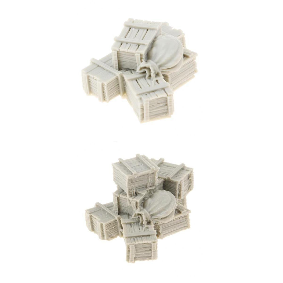 2pcs 1/35 Resin Soldier Scenario Accessories Ammunition Box & Bag Full Set