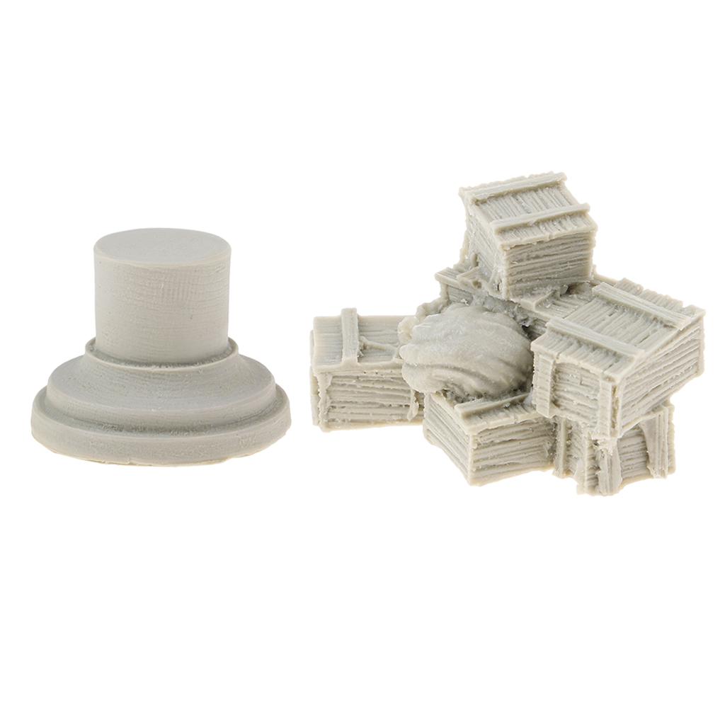 1/35 Soldier Scenario Resin Soldier Statue Bust Base and Resin War Box & Bag