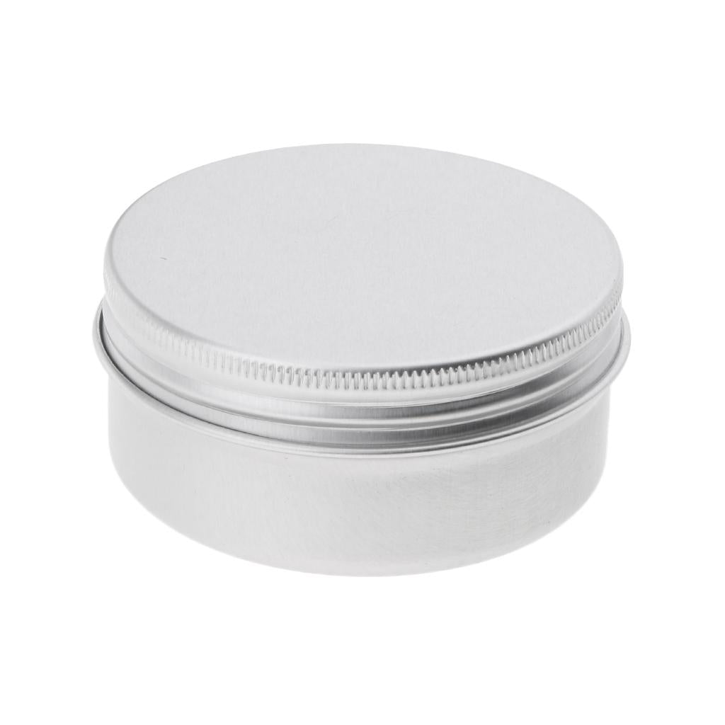 20 Pieces Round Aluminum Cream Empty Lip Balm Candles Container Jars Tin 50g