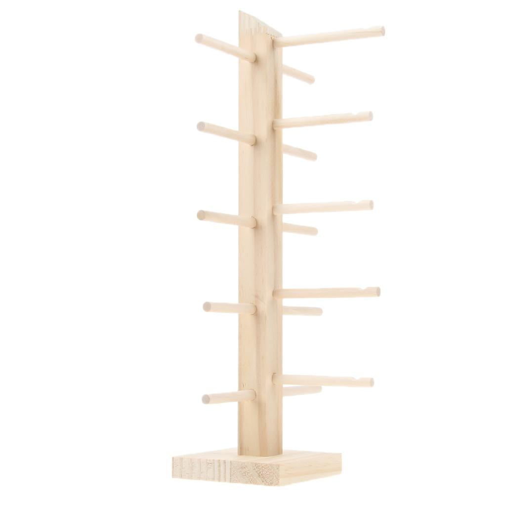 2pcs Wood Sunglasses Eyeglass Rack Display Stand Holder for 5 Pairs 12 Pairs