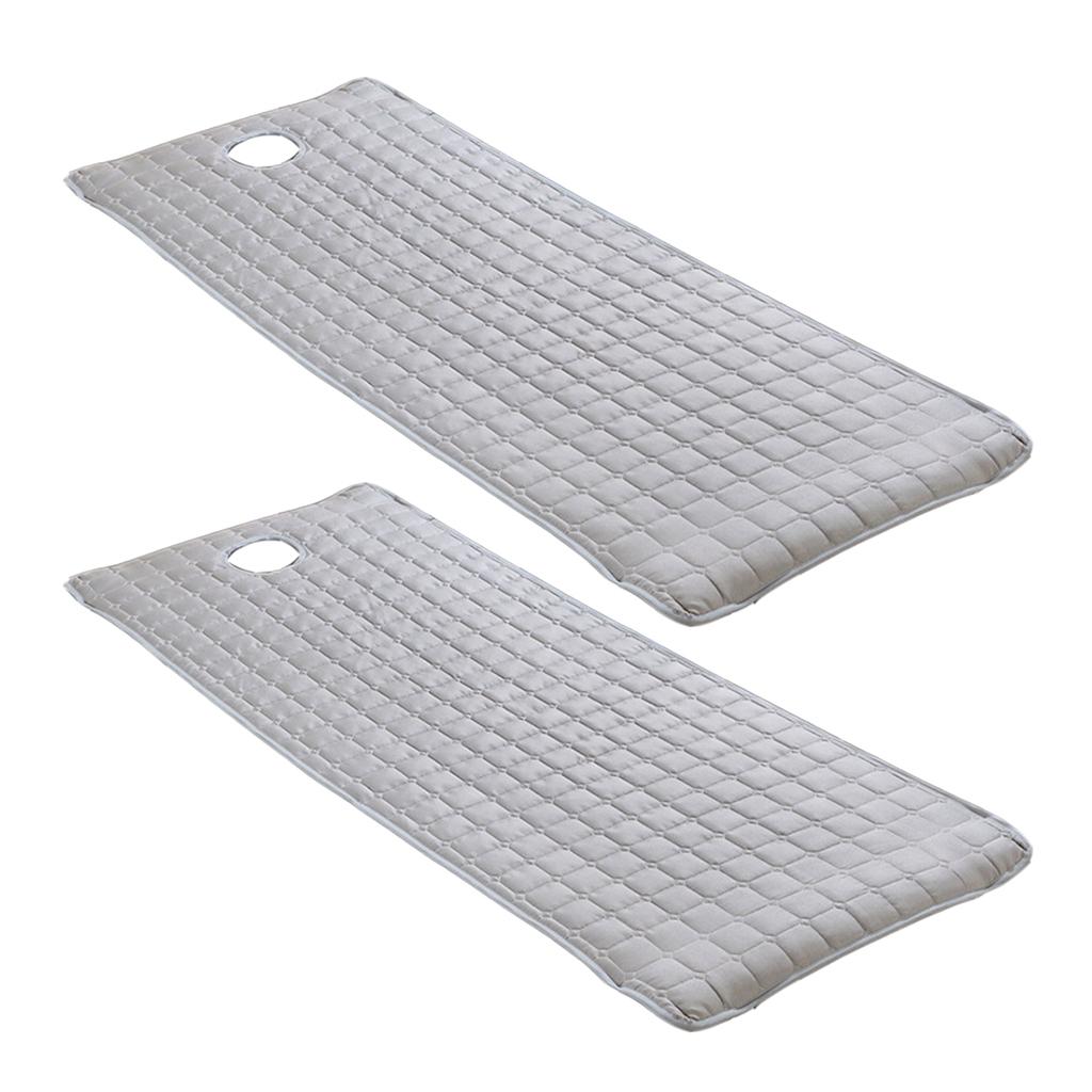 2 Pieces Beauty Salon Massage Bed Mattress Sheet with Face Hole Grey