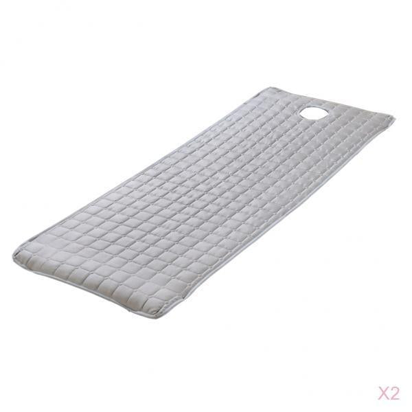 2 Pieces Beauty Salon Massage Bed Mattress Sheet with Face Hole Grey