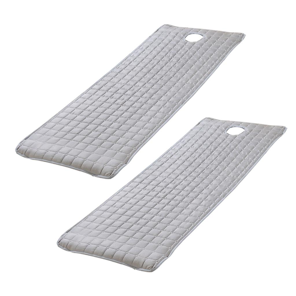2 Pieces Beauty Salon Massage Bed Mattress Sheet with Face Hole Grey