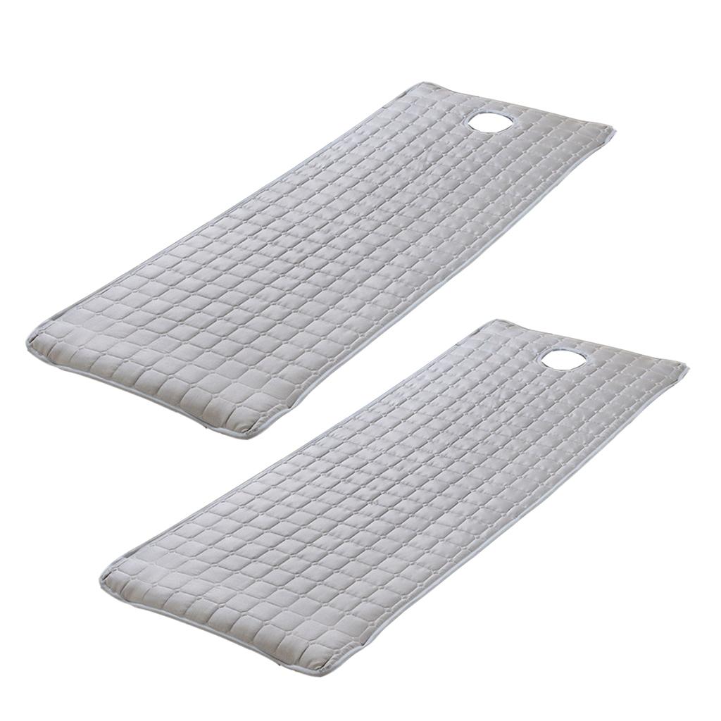 2 Pieces Beauty Salon Massage Bed Mattress Sheet with Face Hole Grey