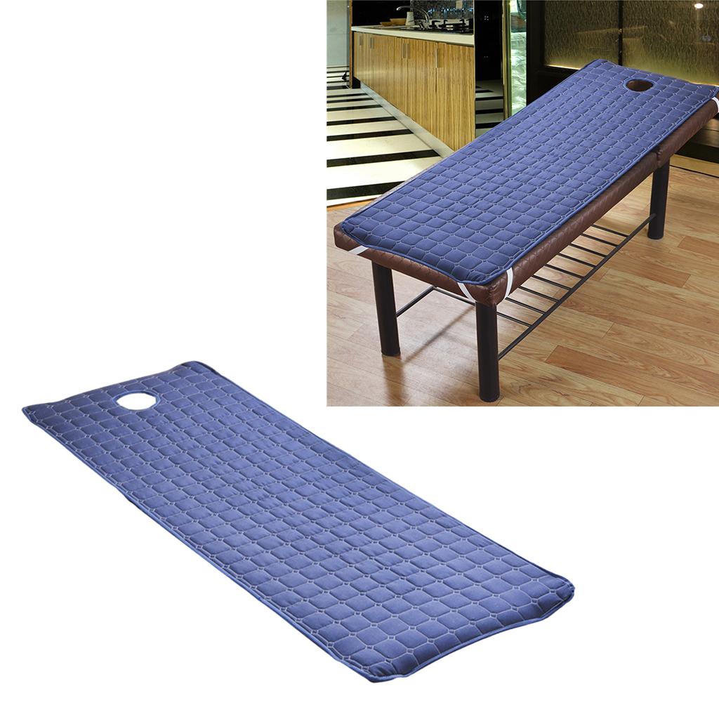 2 Pieces Beauty Salon Massage Bed Mattress Sheet with Face Hole Dark Blue