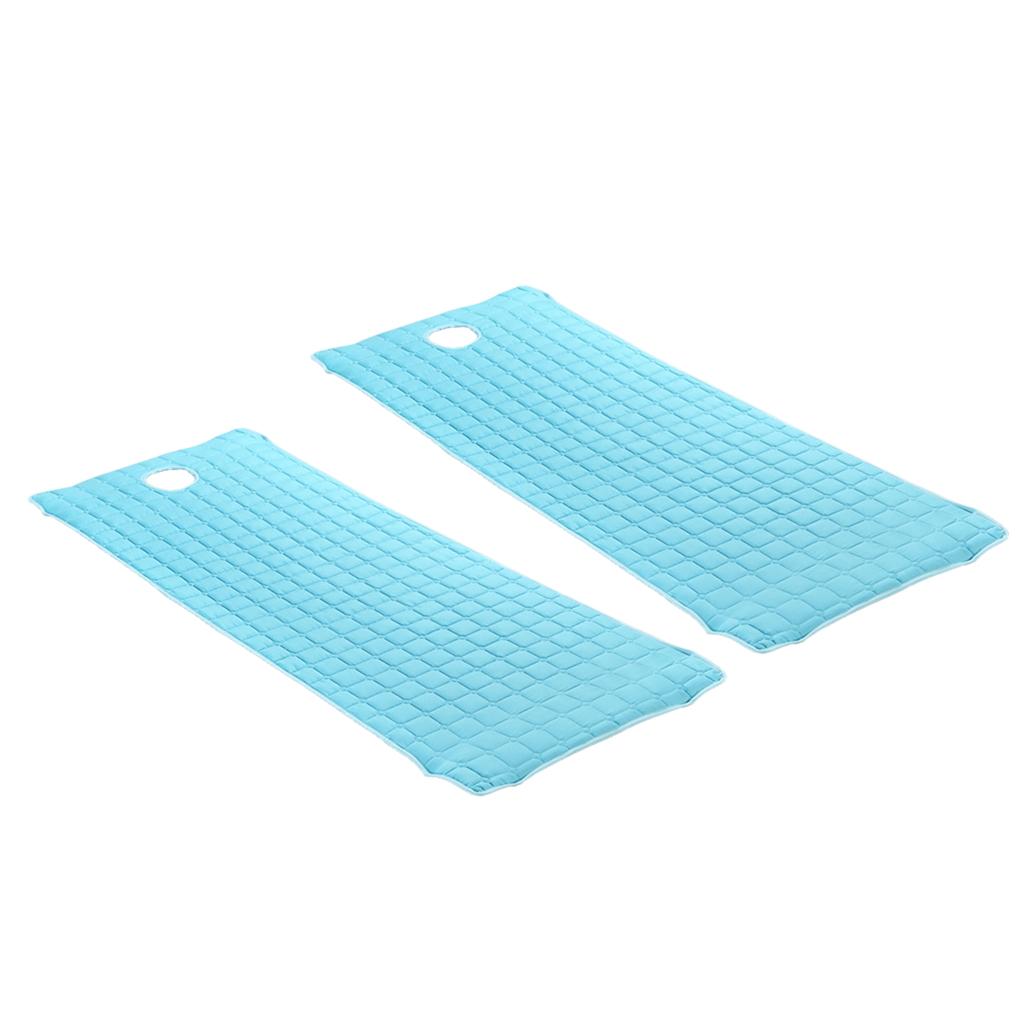 2 Pieces Beauty Salon Massage Bed Mattress Sheet with Face Hole Blue