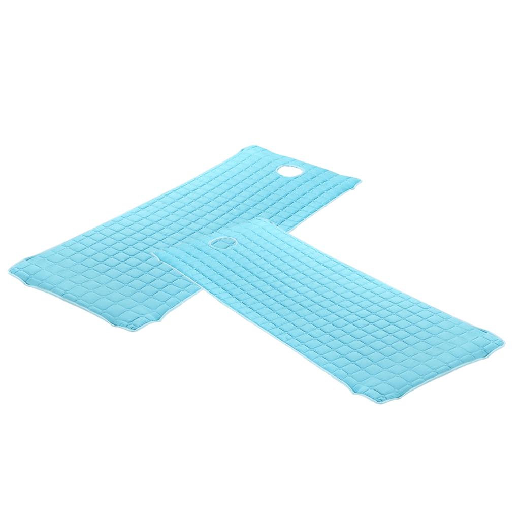 2 Pieces Beauty Salon Massage Bed Mattress Sheet with Face Hole Blue