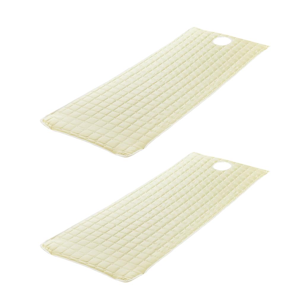 2 Pieces Beauty Salon Massage Bed Mattress Sheet with Face Hole Beige