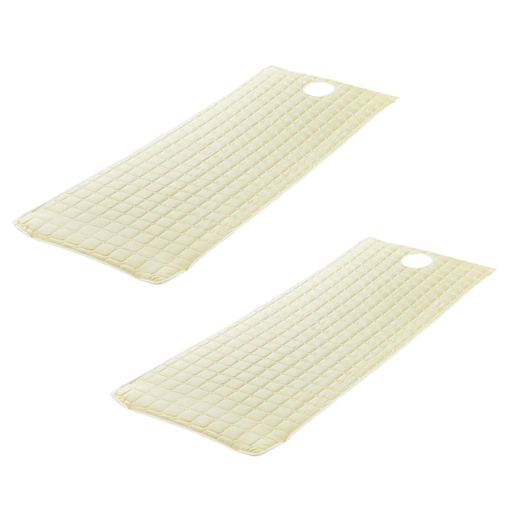 2 Pieces Beauty Salon Massage Bed Mattress Sheet with Face Hole Beige