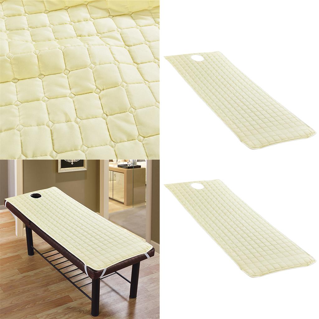 2 Pieces Beauty Salon Massage Bed Mattress Sheet with Face Hole Beige