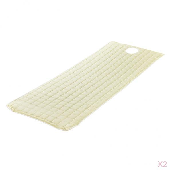 2 Pieces Beauty Salon Massage Bed Mattress Sheet with Face Hole Beige
