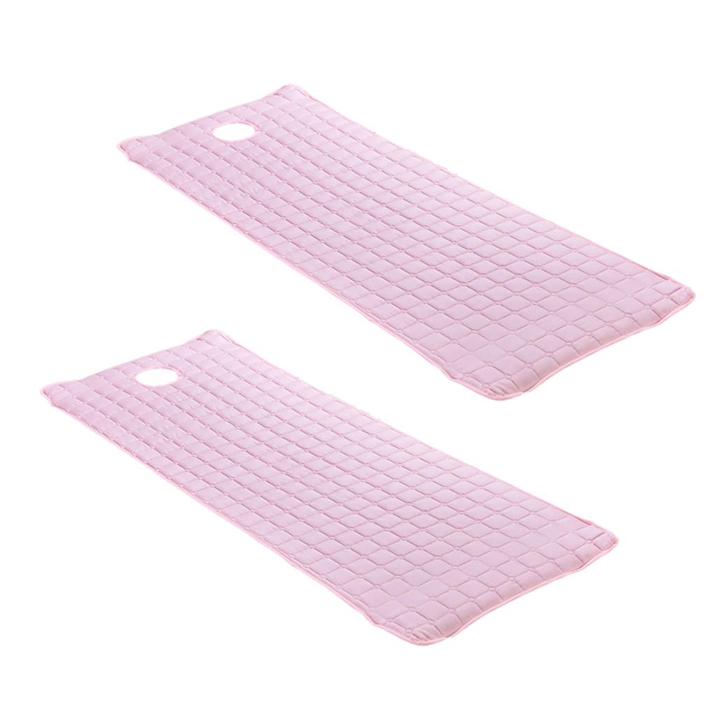 2 Pieces Beauty Salon Massage Bed Mattress Sheet with Face Hole Pink