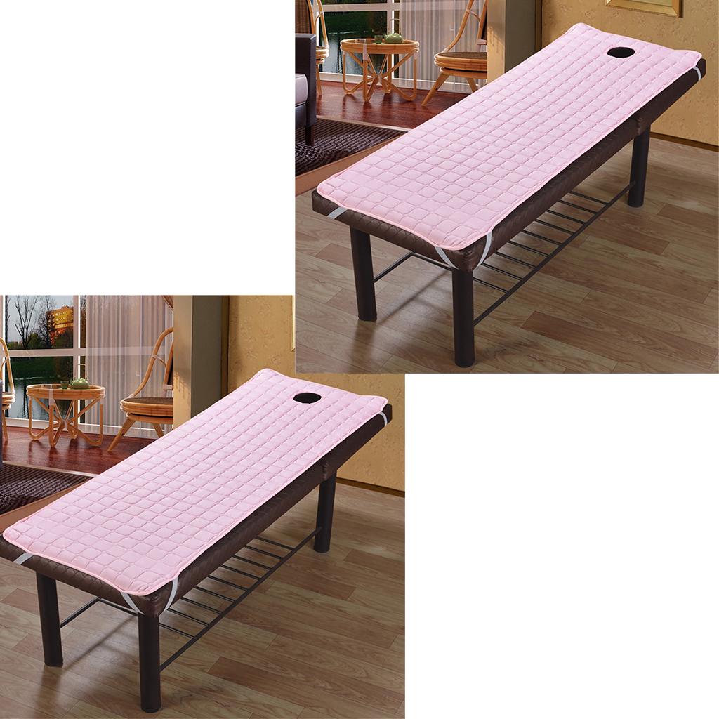 2 Pieces Beauty Salon Massage Bed Mattress Sheet with Face Hole Pink
