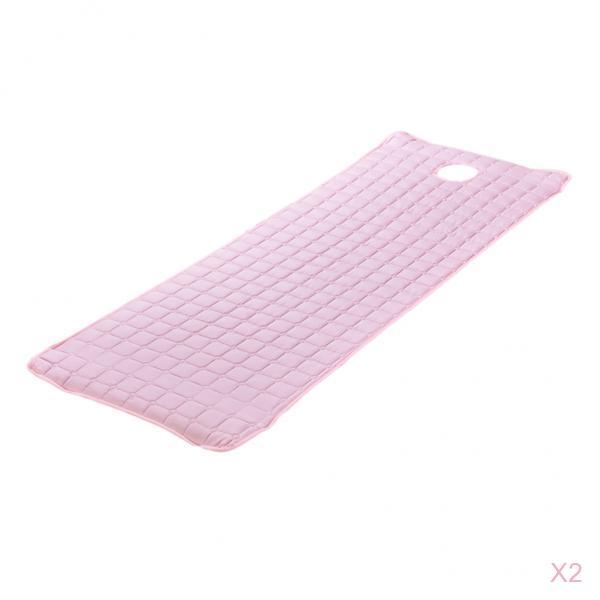 2 Pieces Beauty Salon Massage Bed Mattress Sheet with Face Hole Pink