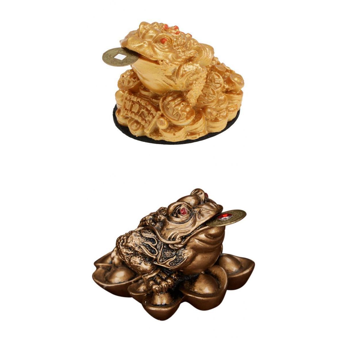 2Pcs Feng Shui Money Lucky Fortune Chinese Wealth Frog Toad Coin Home Decor