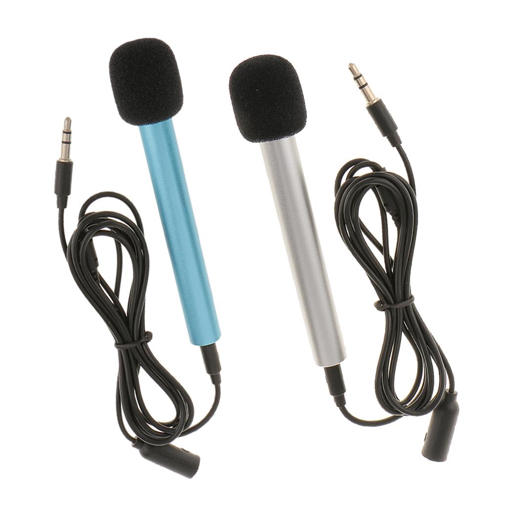 2xHandheld Mic Portable Mini 3.5mm Stereo Studio Speech Mic Audio Microphone