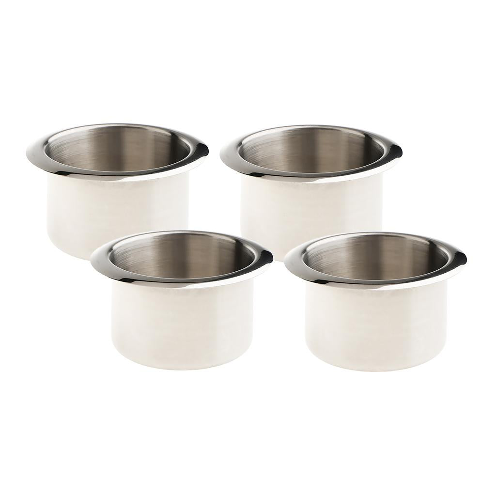 4 Stainless Steel Cup Drink Holder Polished for Marine Car Truck Camper RV