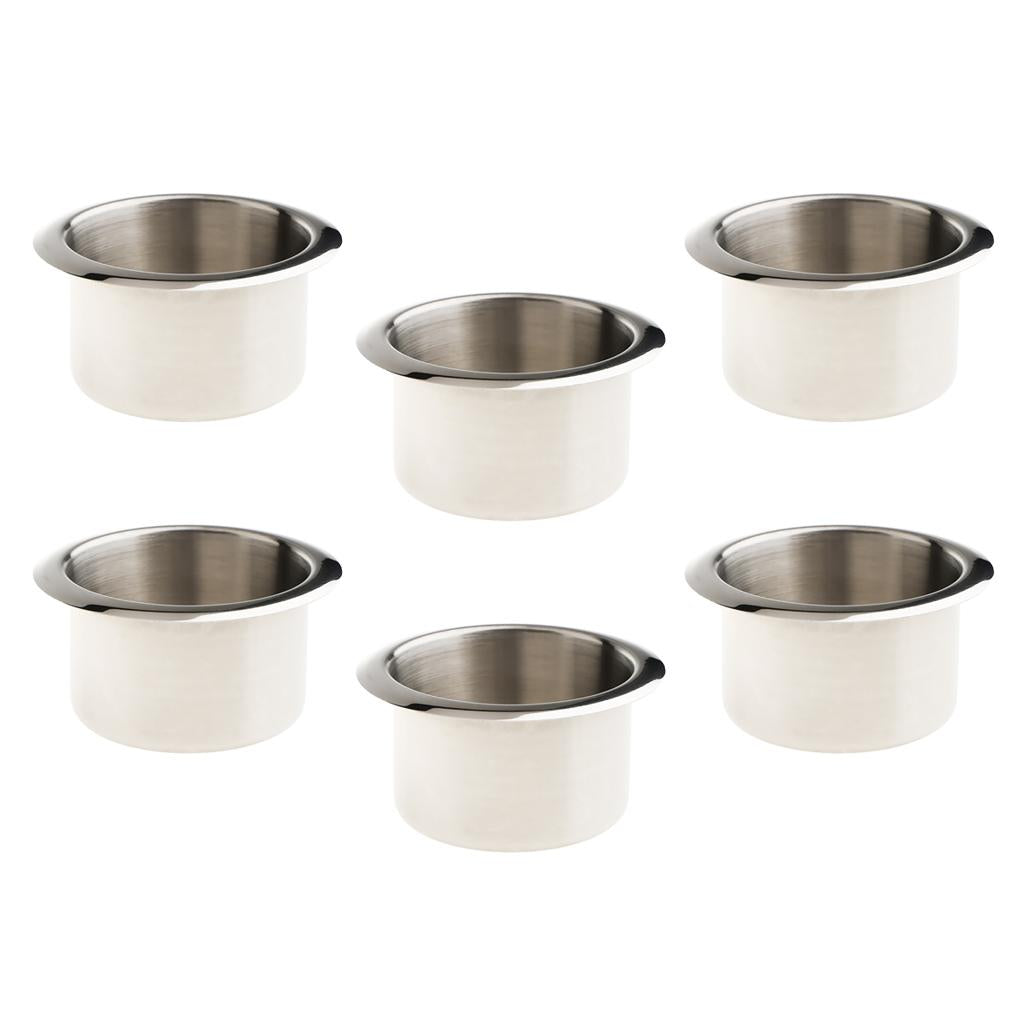 6 Stainless Steel Cup Drink Holder Polished for Marine Car Truck Camper RV
