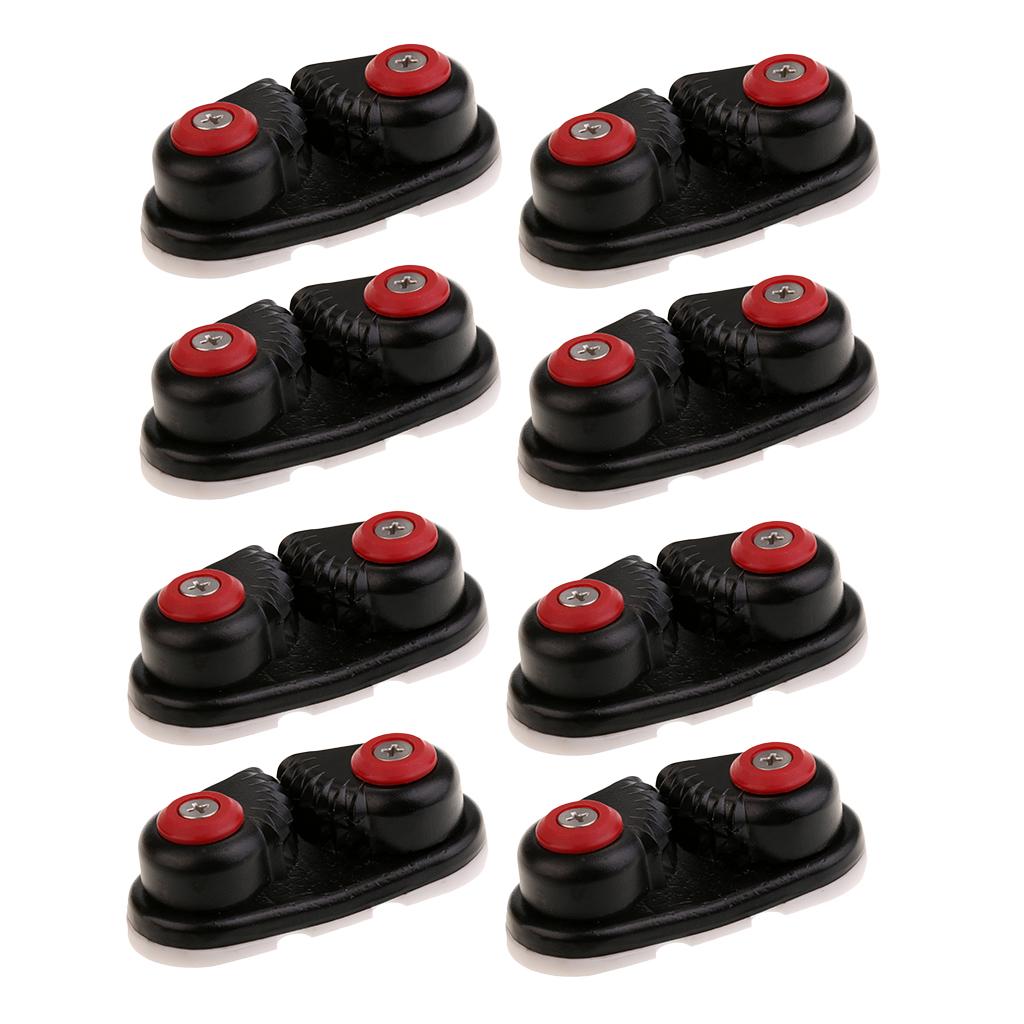 8pcs Boat Sailing Sailboat Ball Bearing Cam Cleat - Black