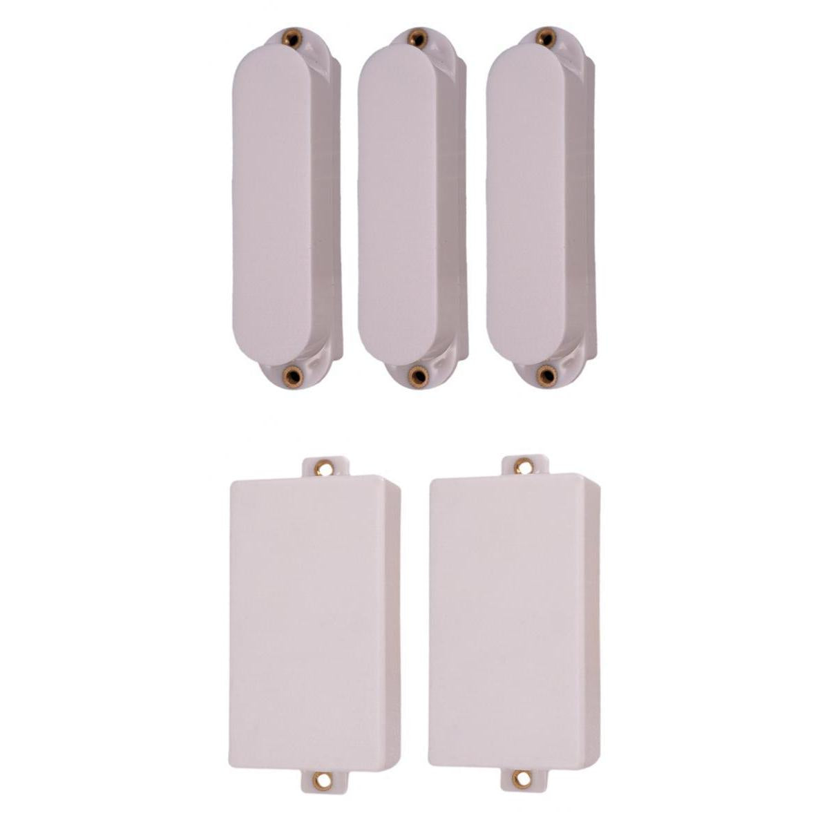 2x Closed Guitar Pickup Humbucker Covers+3x Single Coil Pickup Covers
