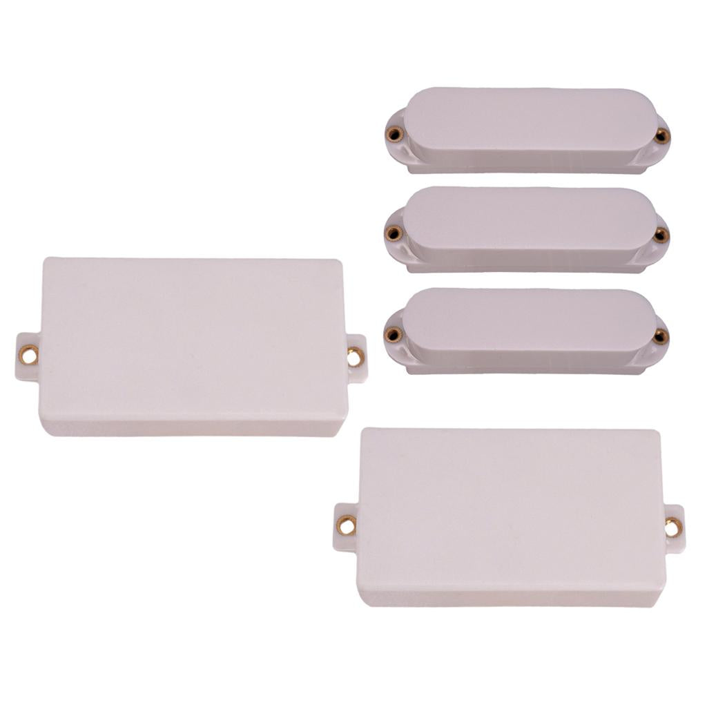 2x Closed Guitar Pickup Humbucker Covers+3x Single Coil Pickup Covers