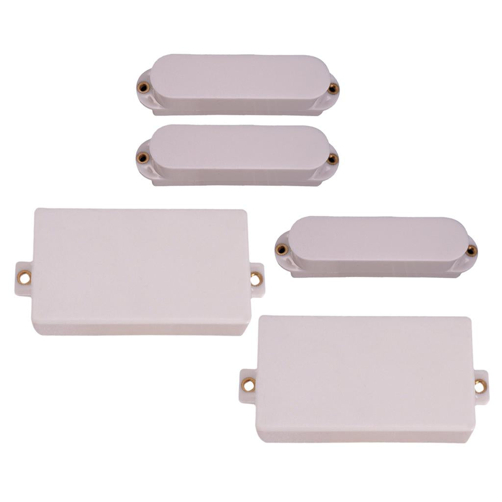 2x Closed Guitar Pickup Humbucker Covers+3x Single Coil Pickup Covers