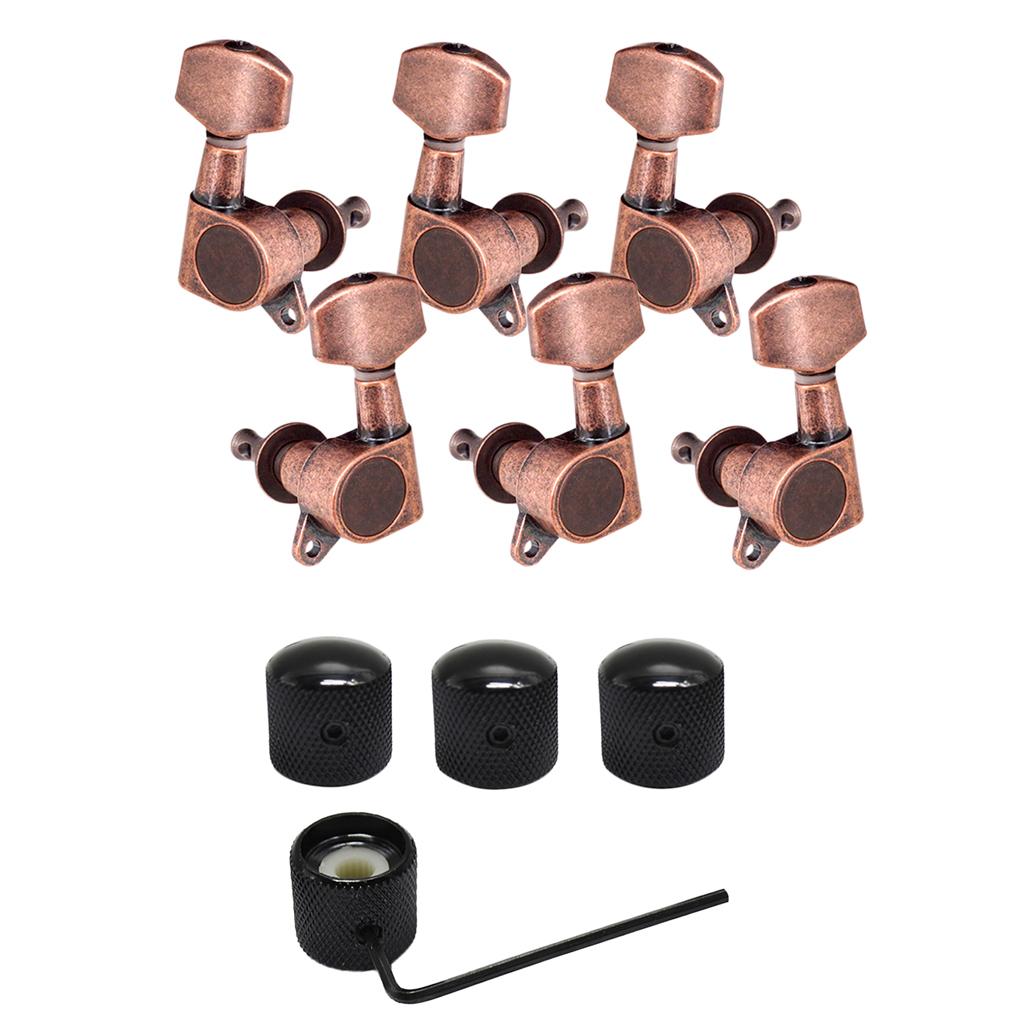 3R3L Sealed Guitar Tuning Peg Tuners+4pcs Tone Volume Speed Control Knobs