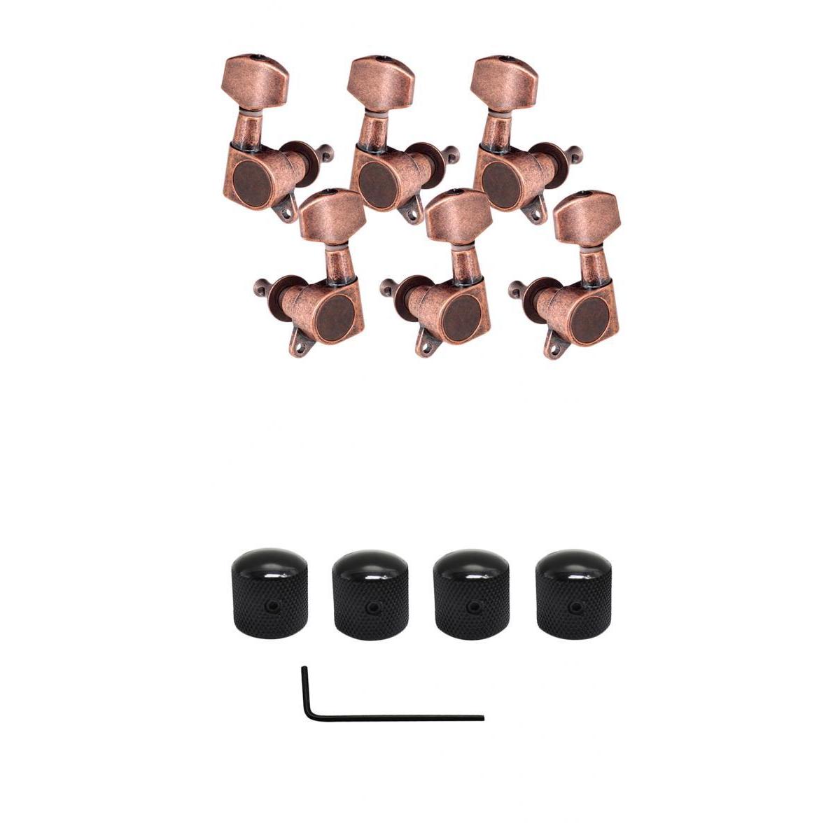 3R3L Sealed Guitar Tuning Peg Tuners+4pcs Tone Volume Speed Control Knobs