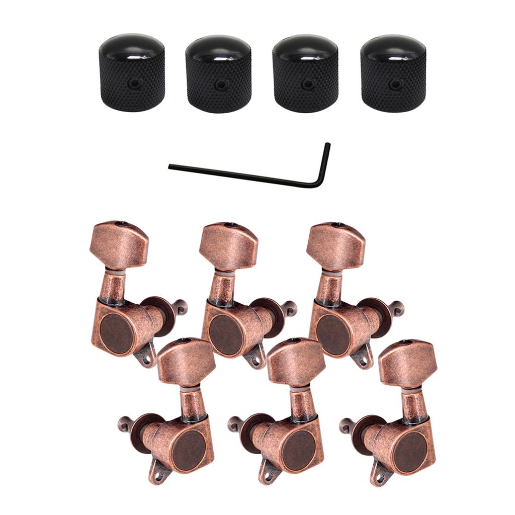 3R3L Sealed Guitar Tuning Peg Tuners+4pcs Tone Volume Speed Control Knobs