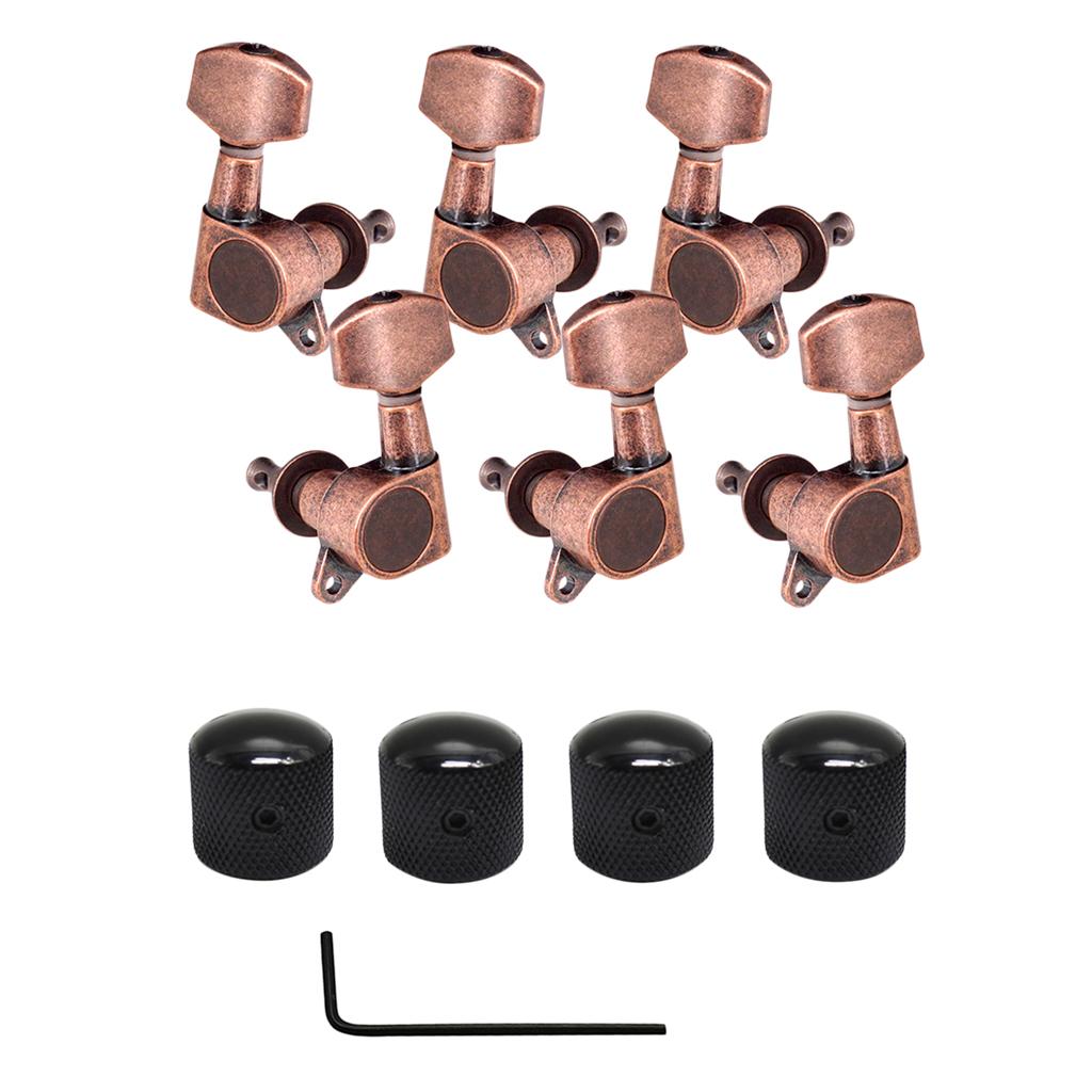 3R3L Sealed Guitar Tuning Peg Tuners+4pcs Tone Volume Speed Control Knobs