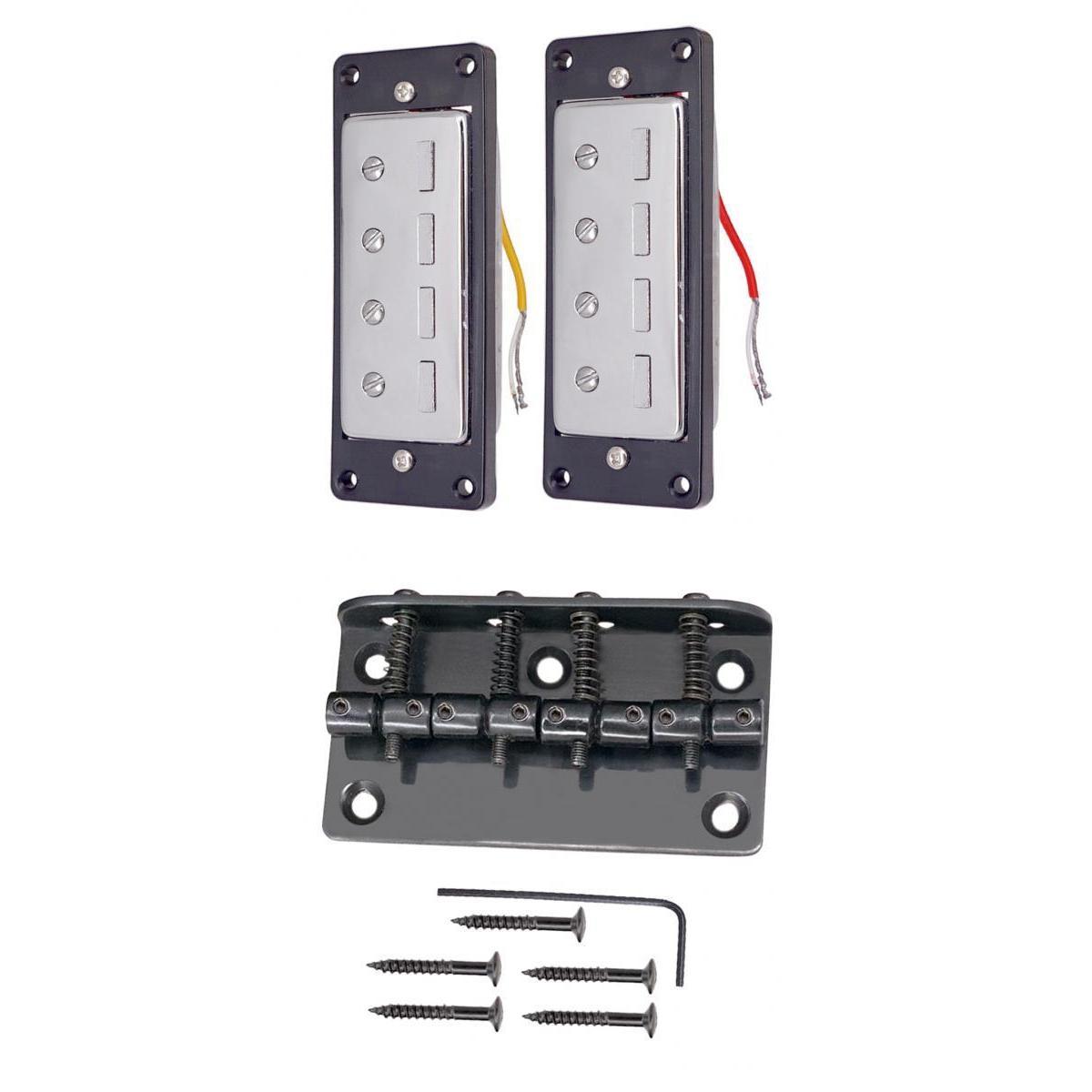 2pcs Mini Humbucker Pickups with Bridge for 4 String Electric Bass Parts