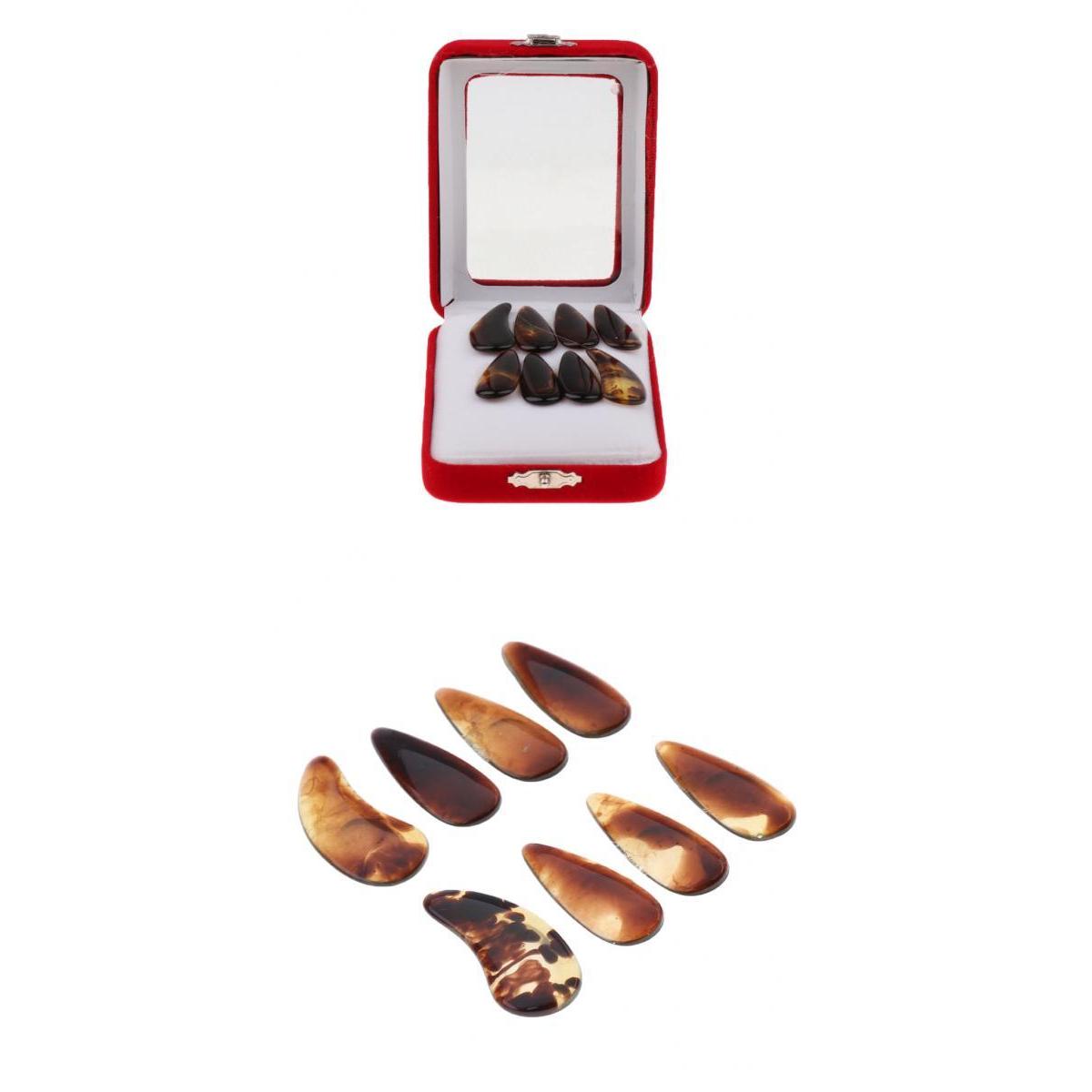 2 Pack Guzheng Finger Picks with Groove and Arc Gu Zheng Nails