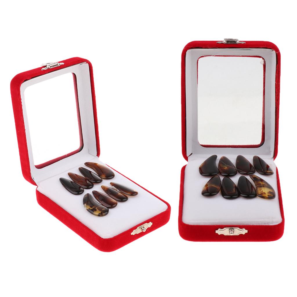 2 Pack Guzheng Finger Picks with Groove and Arc Gu Zheng Nails