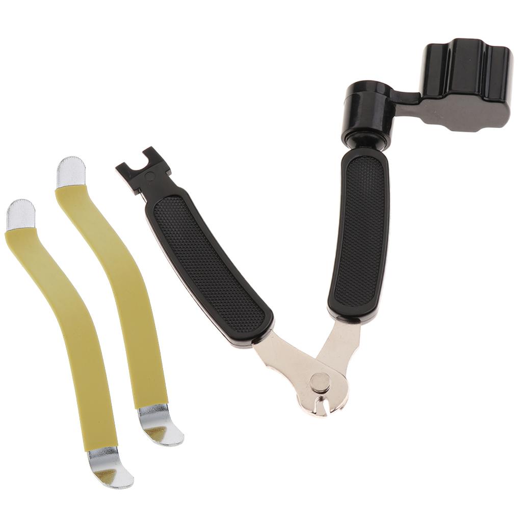 2pcs String Spreaders + 3in1 Guitar String Winder Cutter Bridge Pin Puller