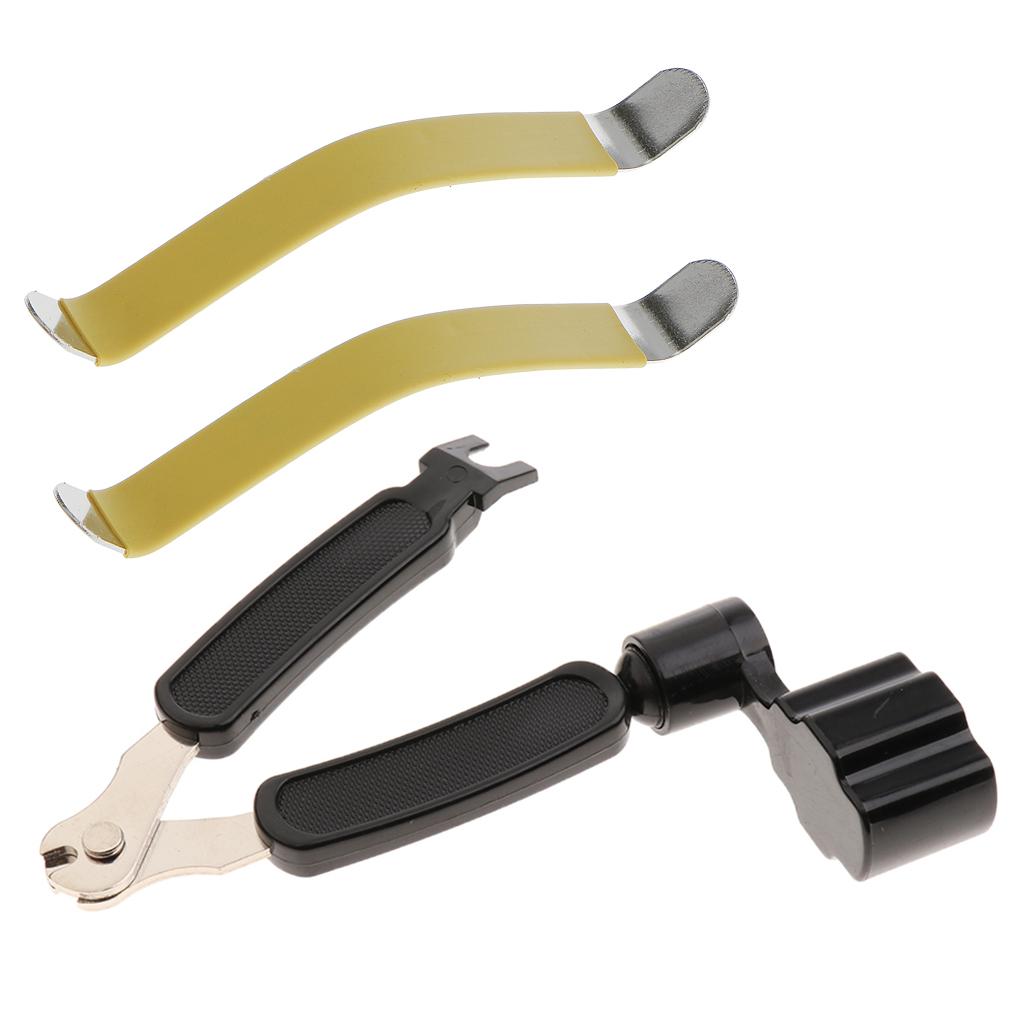 2pcs String Spreaders + 3in1 Guitar String Winder Cutter Bridge Pin Puller