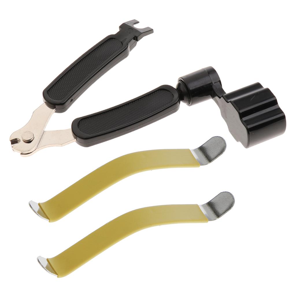 2pcs String Spreaders + 3in1 Guitar String Winder Cutter Bridge Pin Puller