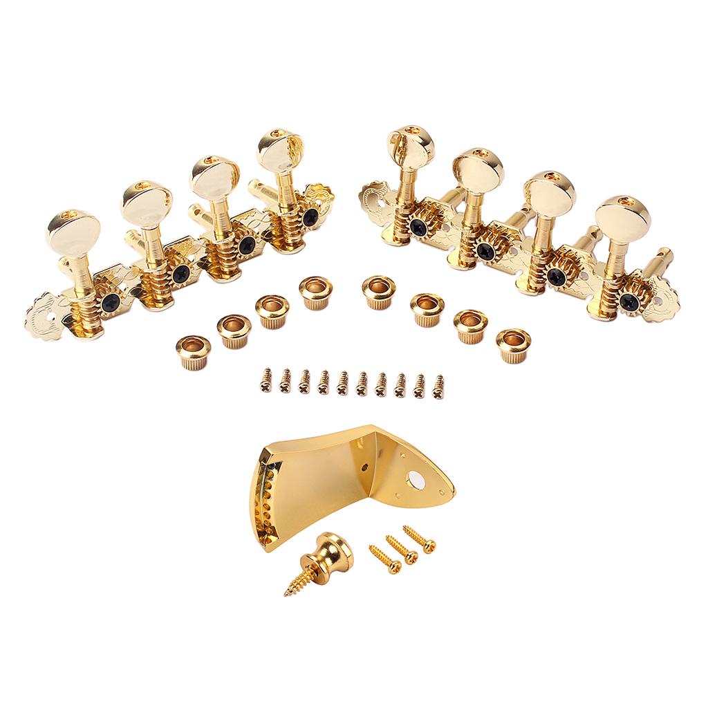 1 Set 4R4L Tuning Pegs Machine Heads with Tailpiece for Mandolin