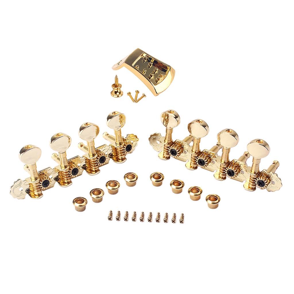 1 Set 4R4L Tuning Pegs Machine Heads with Tailpiece for Mandolin