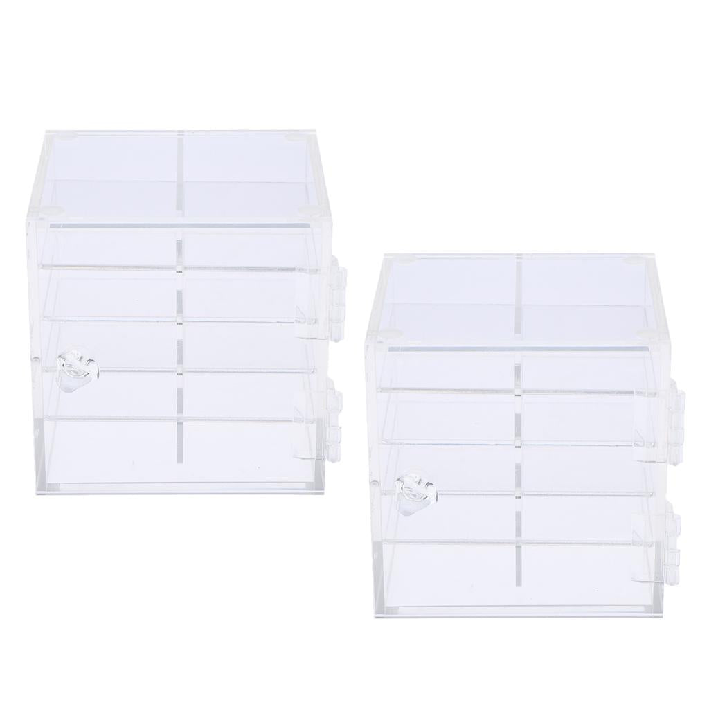 2x Acrylic 10 Layer False Eyelash Storage Case Organizer Makeup Glue Pallet
