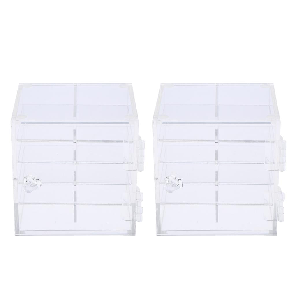 2x Acrylic 10 Layer False Eyelash Storage Case Organizer Makeup Glue Pallet