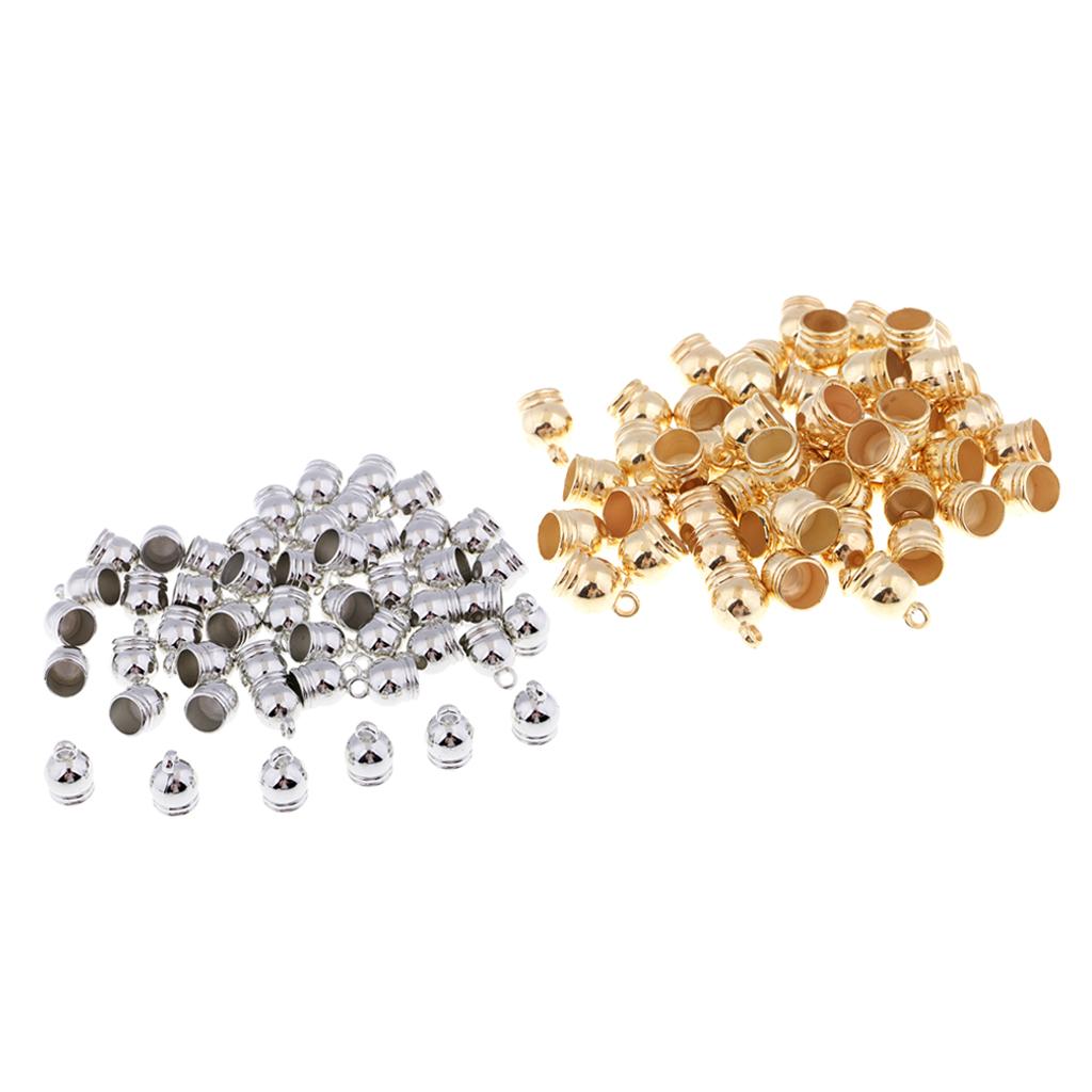 100Pcs Plastic End Cap Bead Stopper DIY Leather Cord Jewelry Findings Mixed