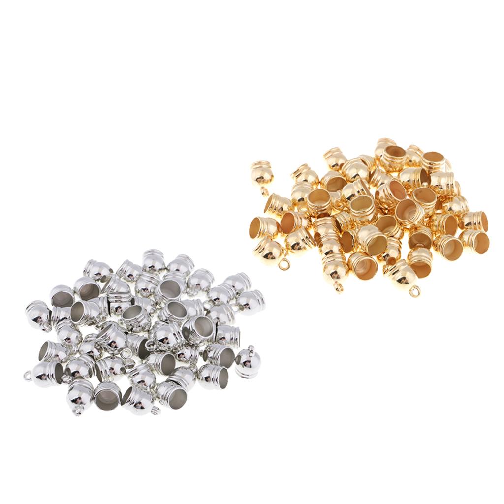 100Pcs Plastic End Cap Bead Stopper DIY Leather Cord Jewelry Findings Mixed