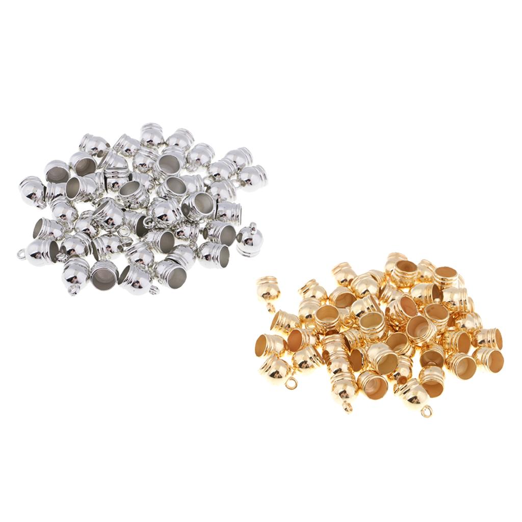 100Pcs Plastic End Cap Bead Stopper DIY Leather Cord Jewelry Findings Mixed