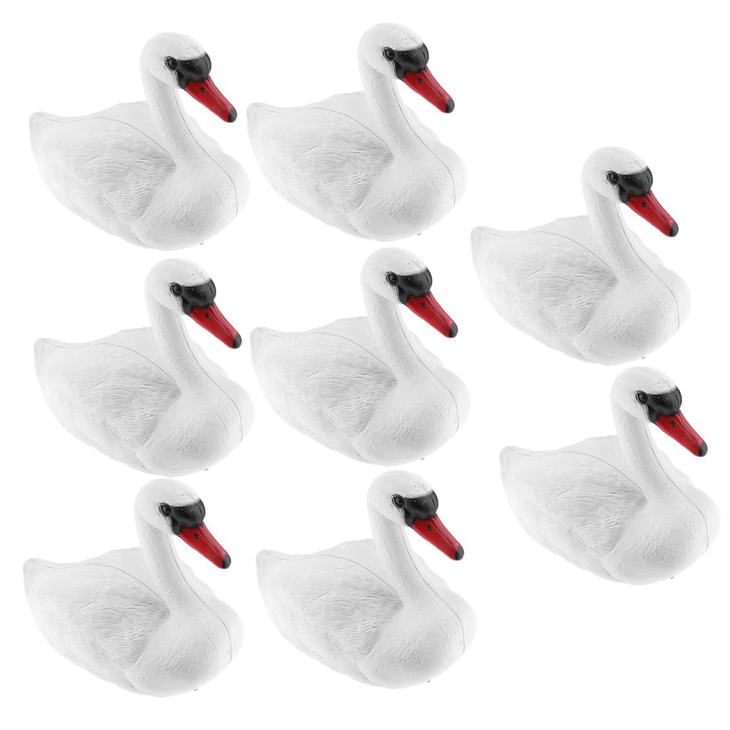 8X Plastic Floating Swan Decoy for Hunting &Fishing Garden Scarer Scarecrow