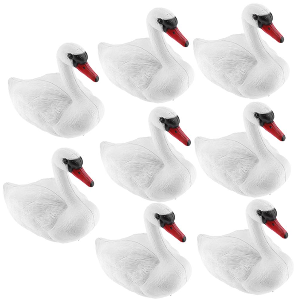 8X Plastic Floating Swan Decoy for Hunting &Fishing Garden Scarer Scarecrow