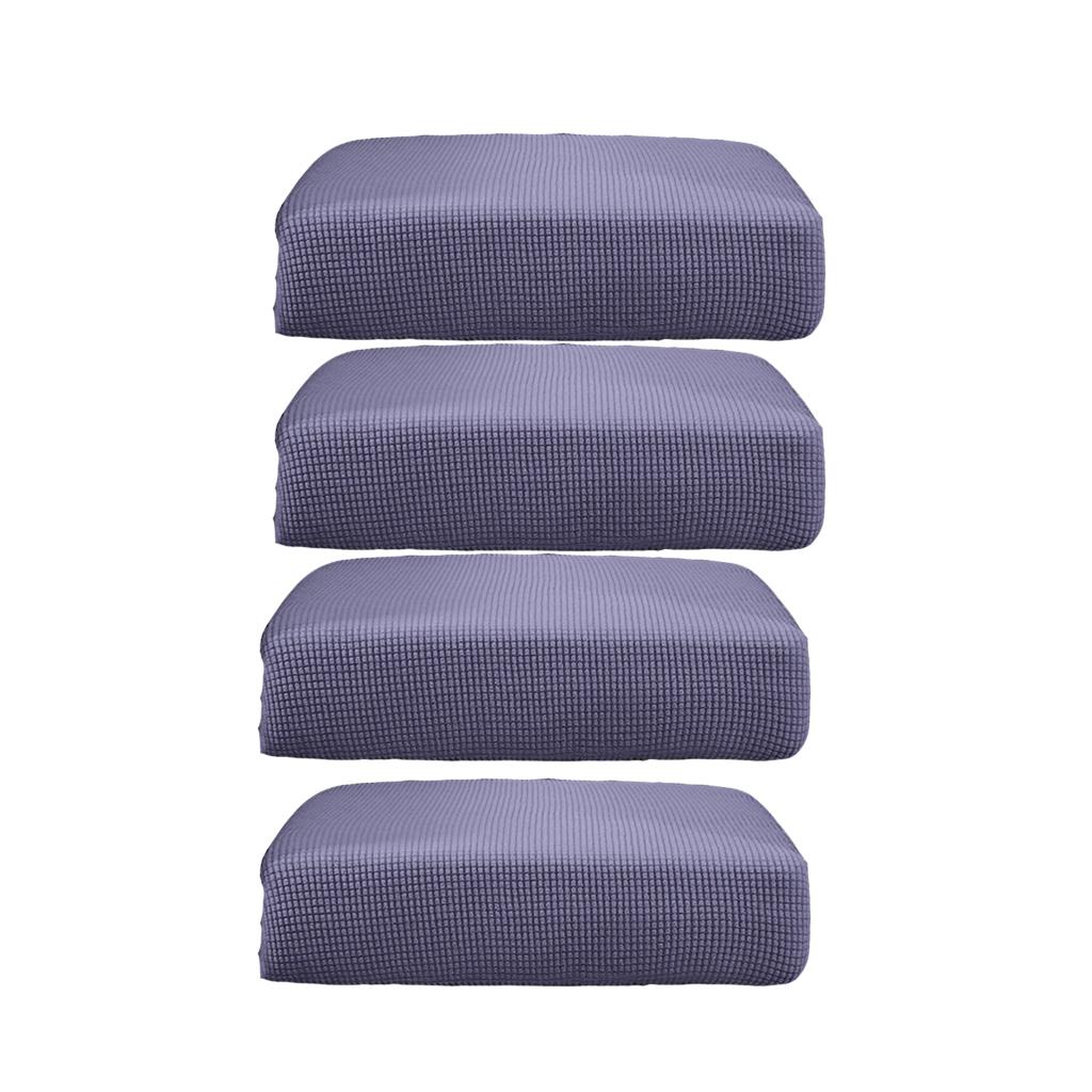 4Pcs Sofa Futon Seat Cushion Cover Couch Slipcover Protector Gray_Size S